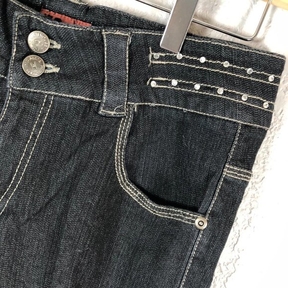 Hip Jeans Size 12 Black Distressed Bermuda Shorts - Picture 2 of 8